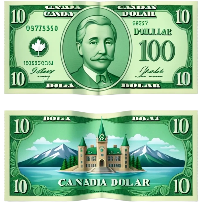 10 Dolar canadiense  emoji