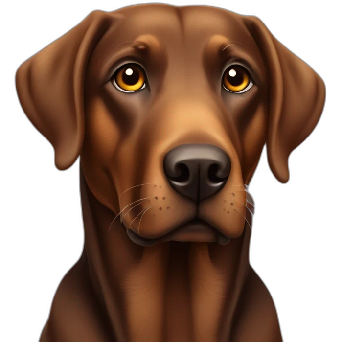 Brown labrador crossed with beauceron emoji