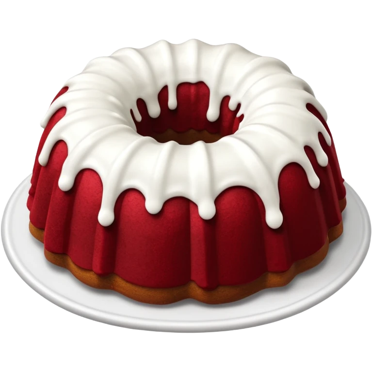 Bundt full red cake and white frosting  emoji