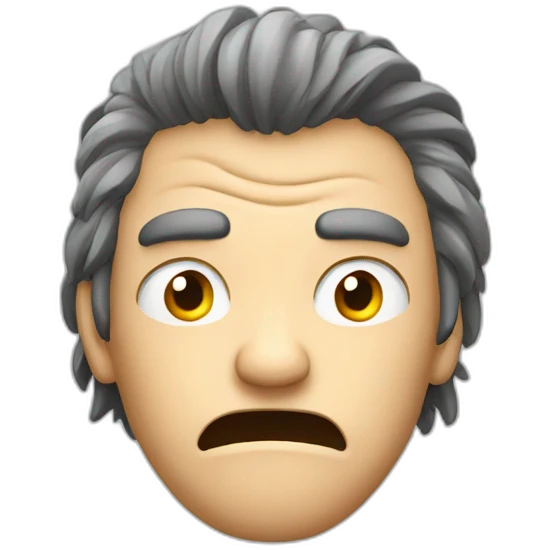 A man that is very angry. His hands are between his hairs and want to pull his hairs emoji