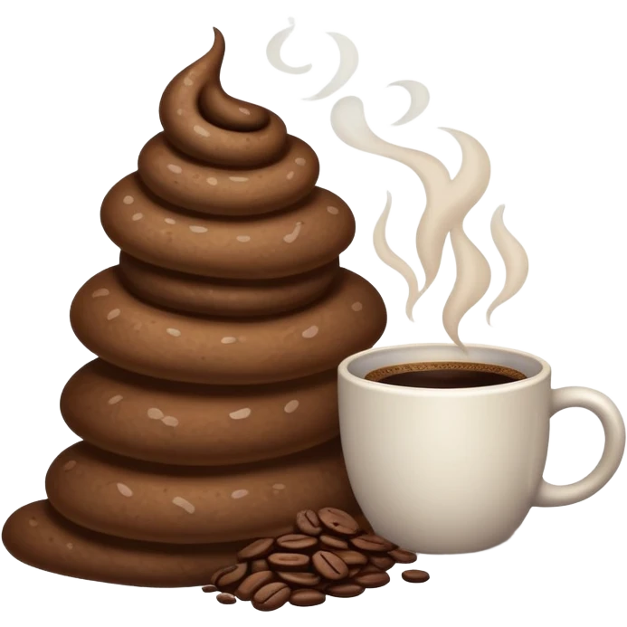 poop and coffee emoji