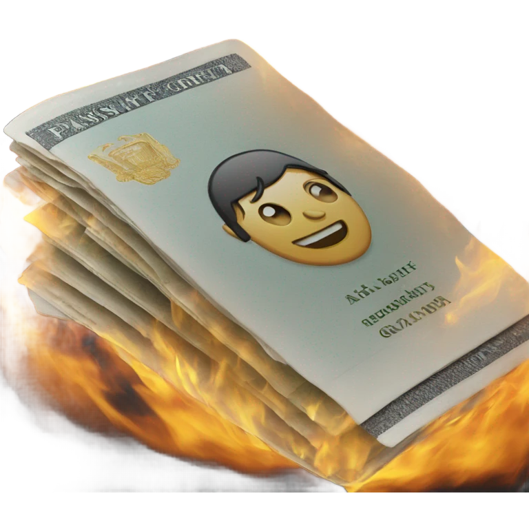 passport on fire emoji