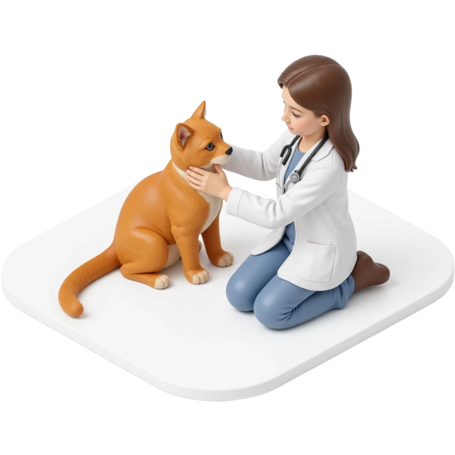 veterinarian examining a cat emoji