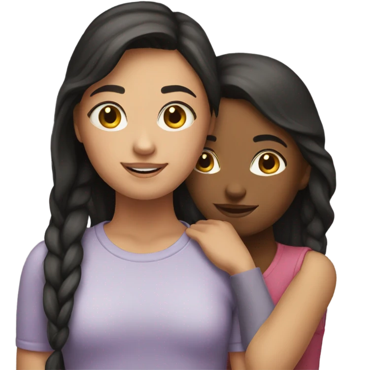Girl whit her friend  emoji