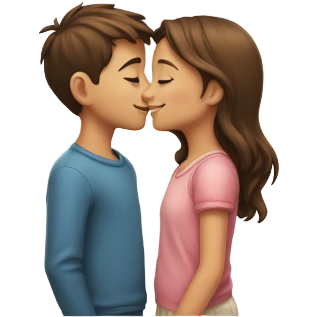 a boy and a girl kissing  emoji