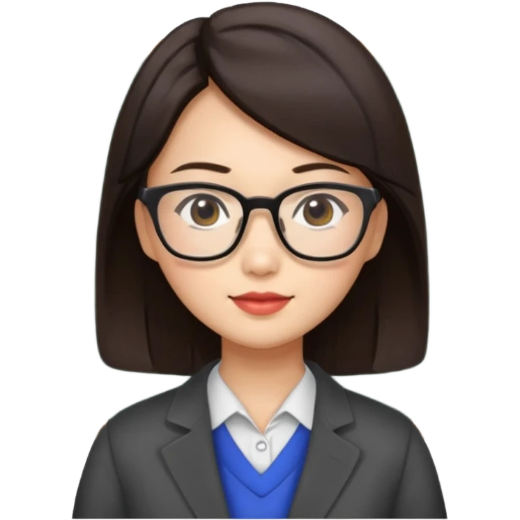 asian brunette teacher with square hair emoji