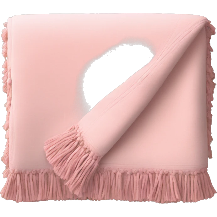 Light pink blanket with pink tassels, folded  emoji