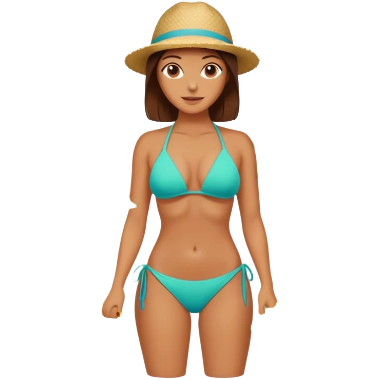woman in bikini gardening with plants emoji