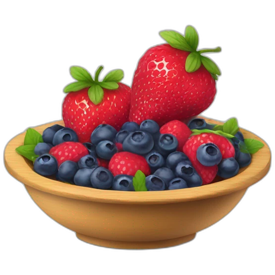 assiette fraise framboise myrtille emoji
