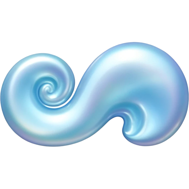 Light blue Mother-of-pearl shell emoji, pearl texture, soft gradient, smooth curves, glossy finish emoji
