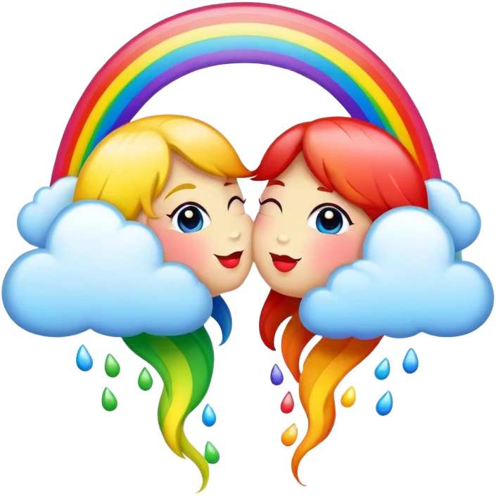 Double rainbow with kisses emoji