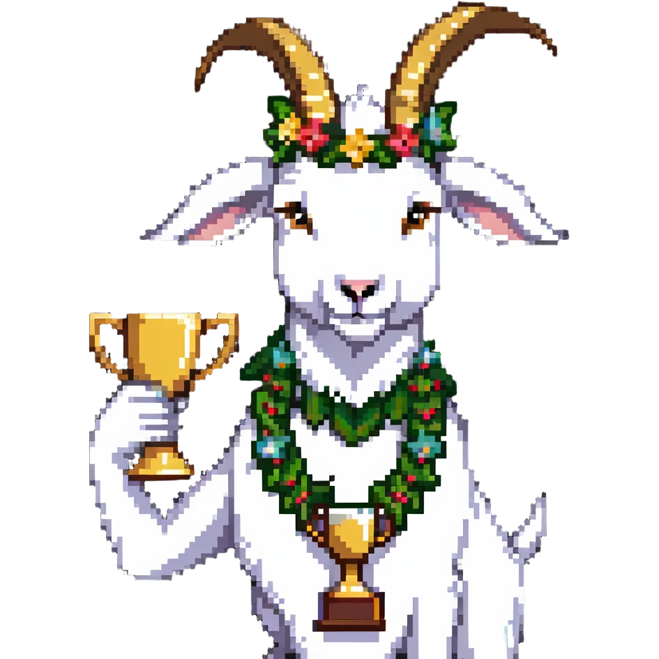 champion goat with trophy emoji