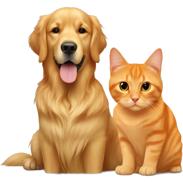 golden retriever and an orange cat emoji