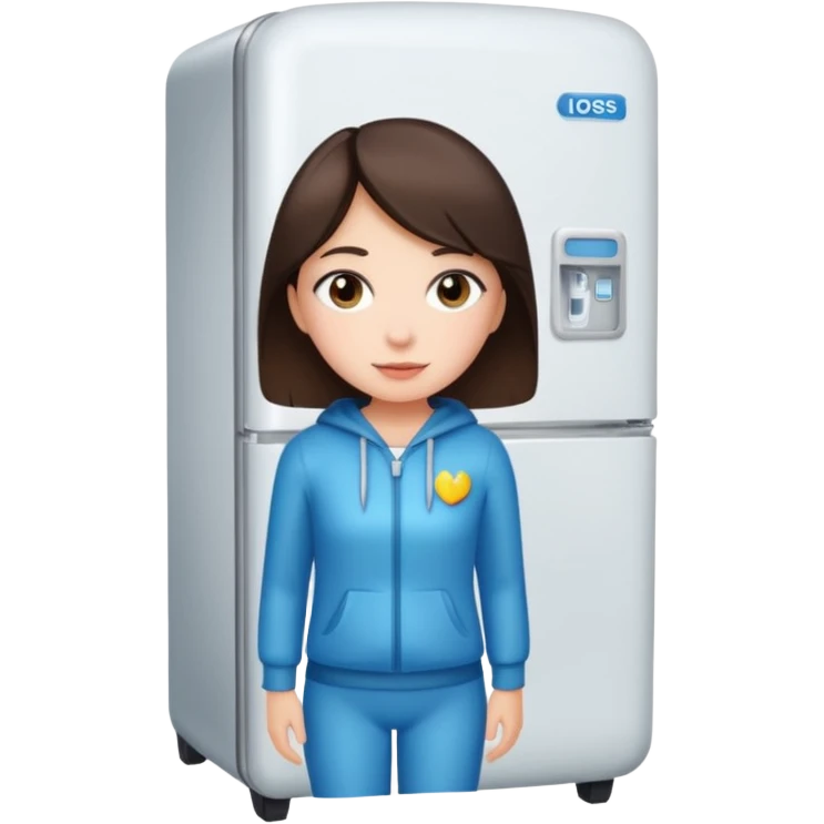 девушка брюнетка в костюме холодильника  emoji