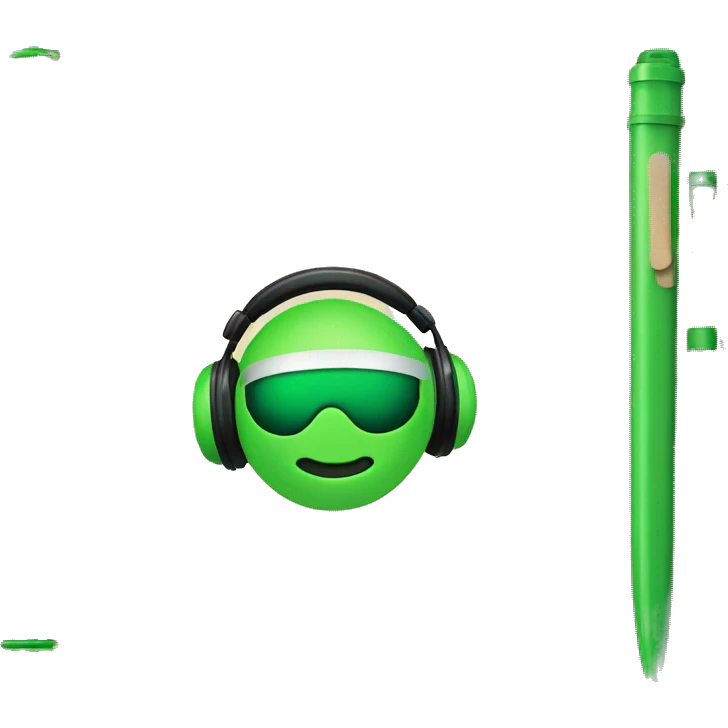 A beige school notebook with green barrier on dj set  emoji