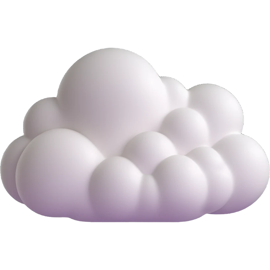 a 3D puffy cloud, soft and rounded, modern look emoji