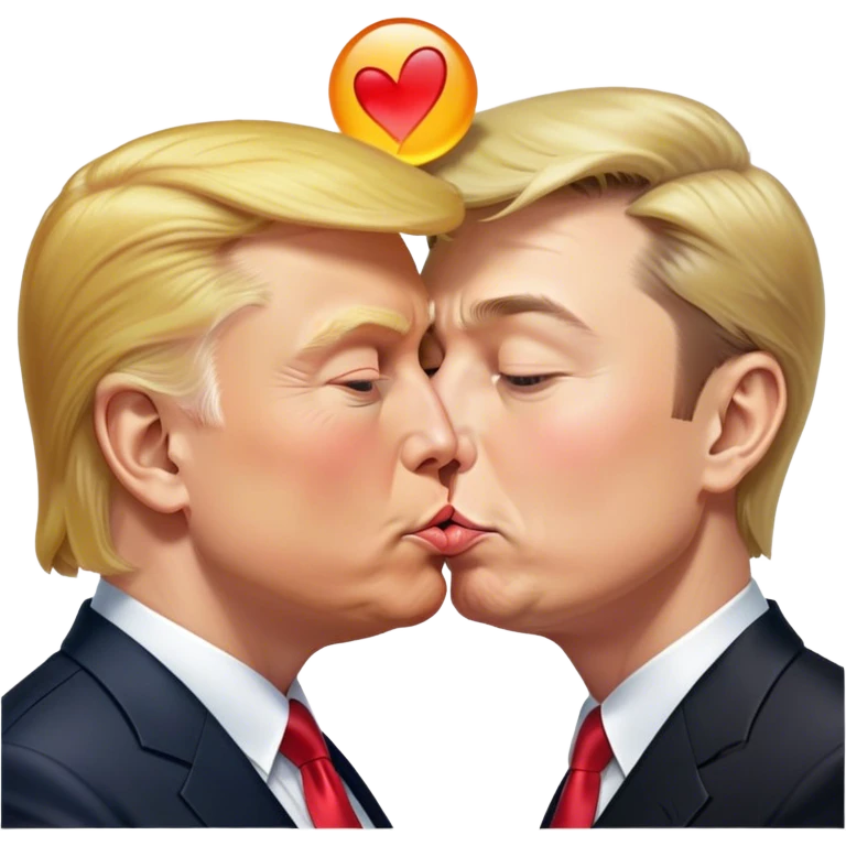 Elon musk kissing Donald trump emoji