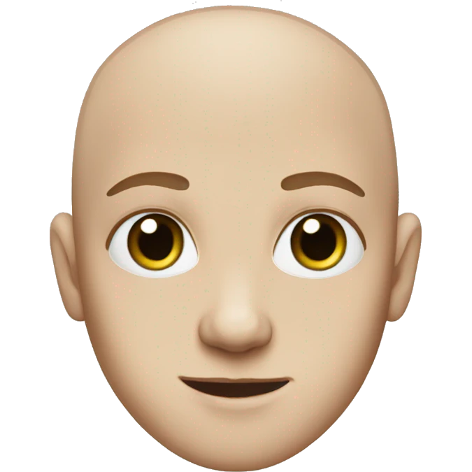 young male, bald, blue eyes emoji