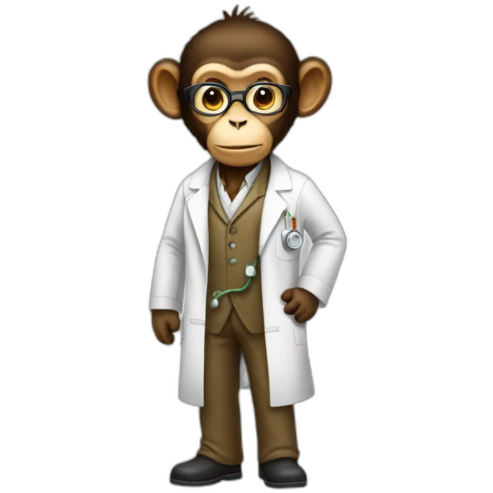monkey scientist full body emoji