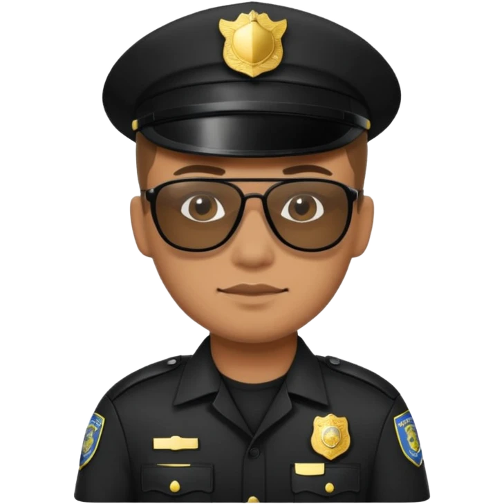 police wear black uniform and black sunglasses emoji