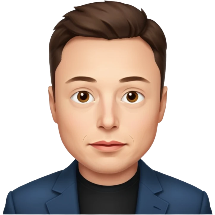Generate face in realistic style Elon Musk emoji