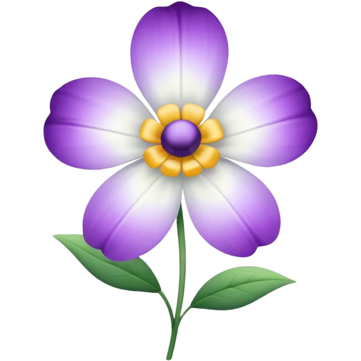 White flower and a purple flower separate  emoji
