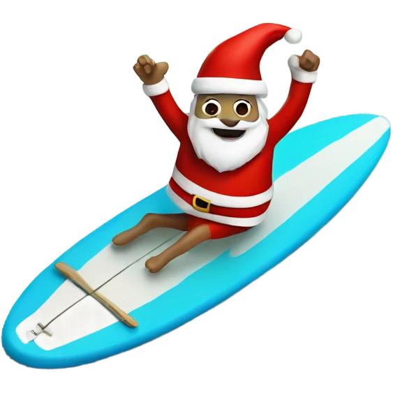 Santa on surfboard  emoji