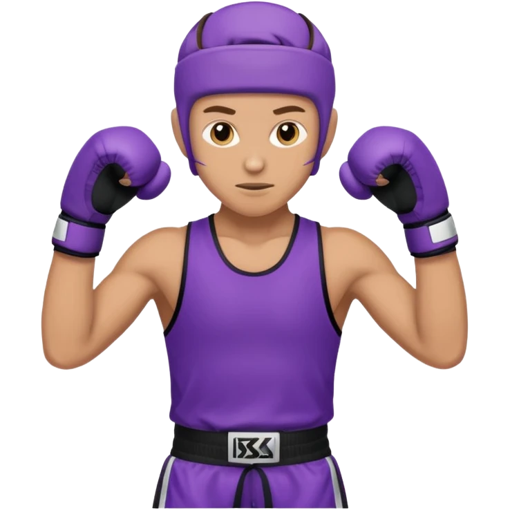 a white person with a purple gear kickboxing emoji