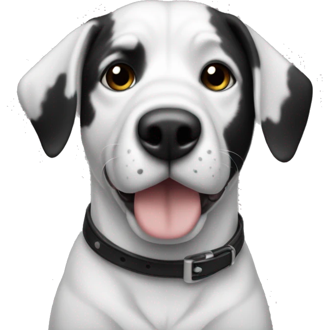 perro Mcnab de 6 años blanco y negro emoji