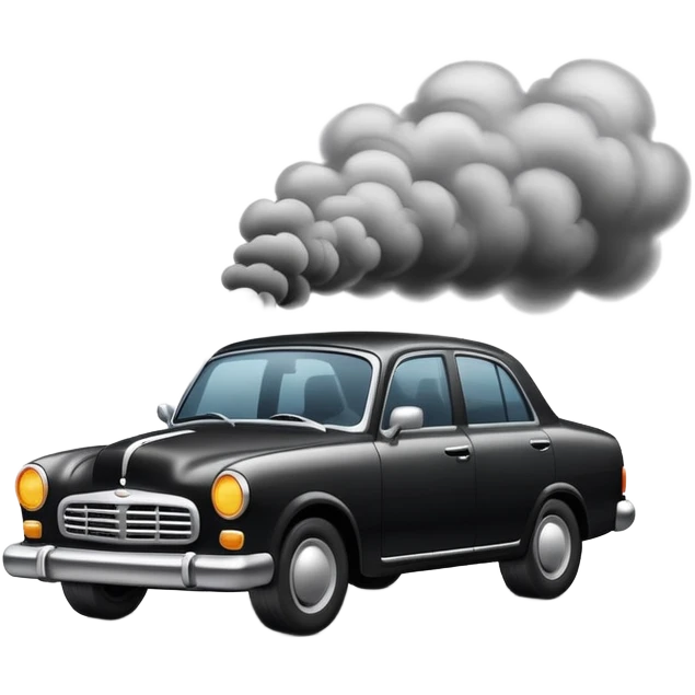 car with smoke emoji