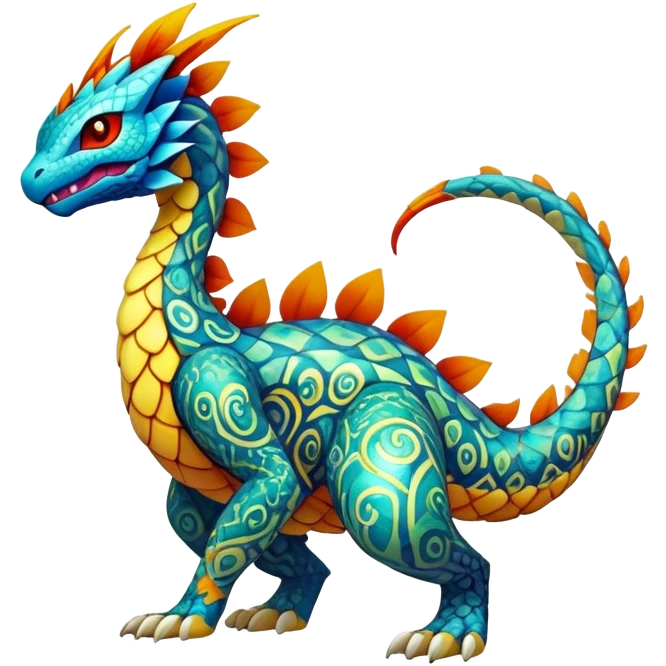Elemental Exotic Fantasy Pokémon-Fakémon-hybrid-creature (full body) emoji