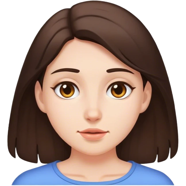 Brunette passing out emoji