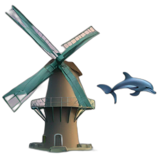 dolphin windmill emoji