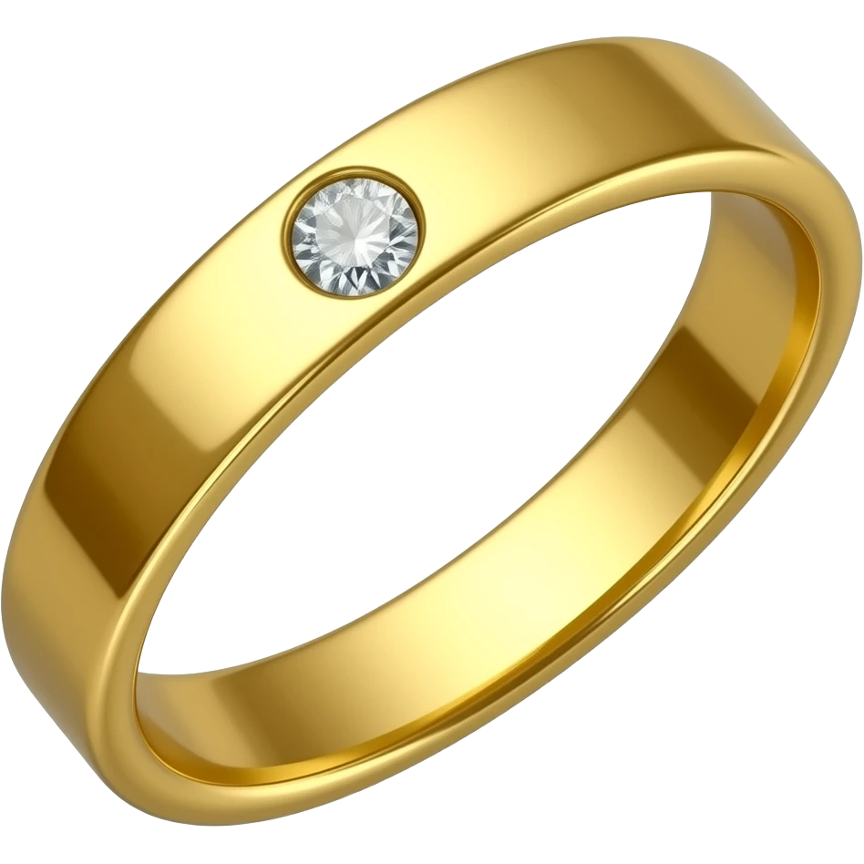 gold wedding ring with diamond emoji