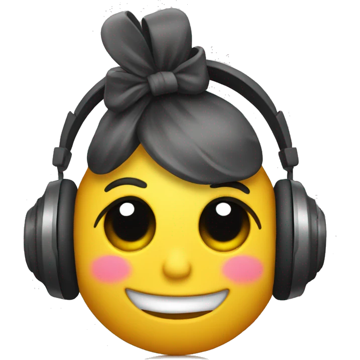 Headphones with a bow emoji
