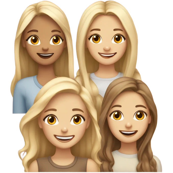 Four white girls  emoji