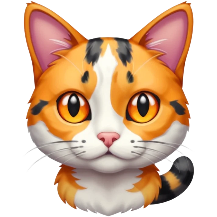 full body anxious looking colourful patchy calico tabby cat emoji