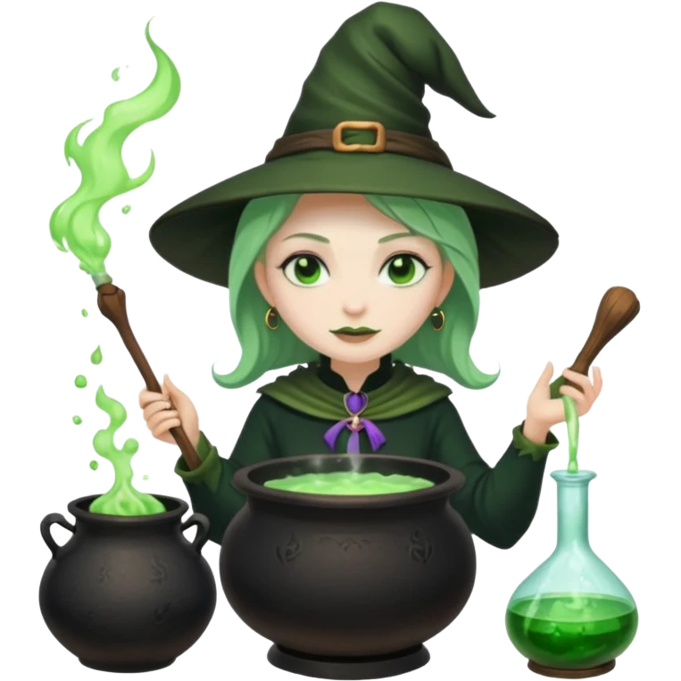 green witch cooking potion emoji