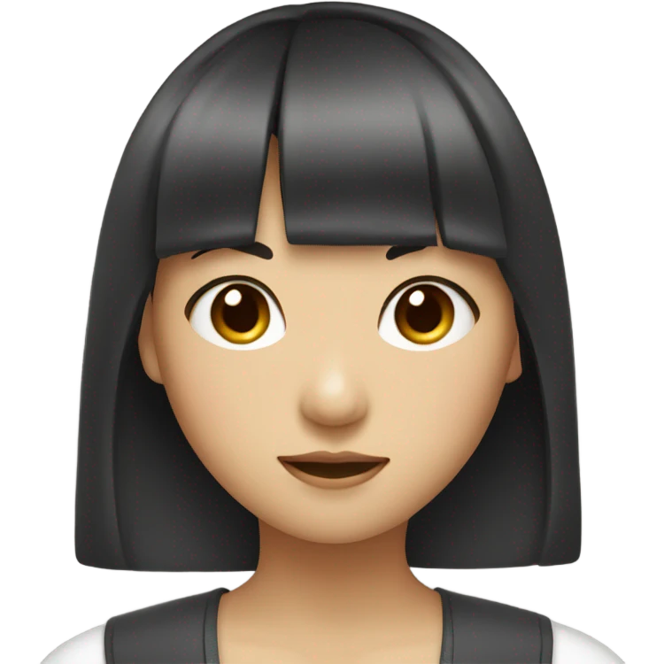 asian girl with bangs emoji