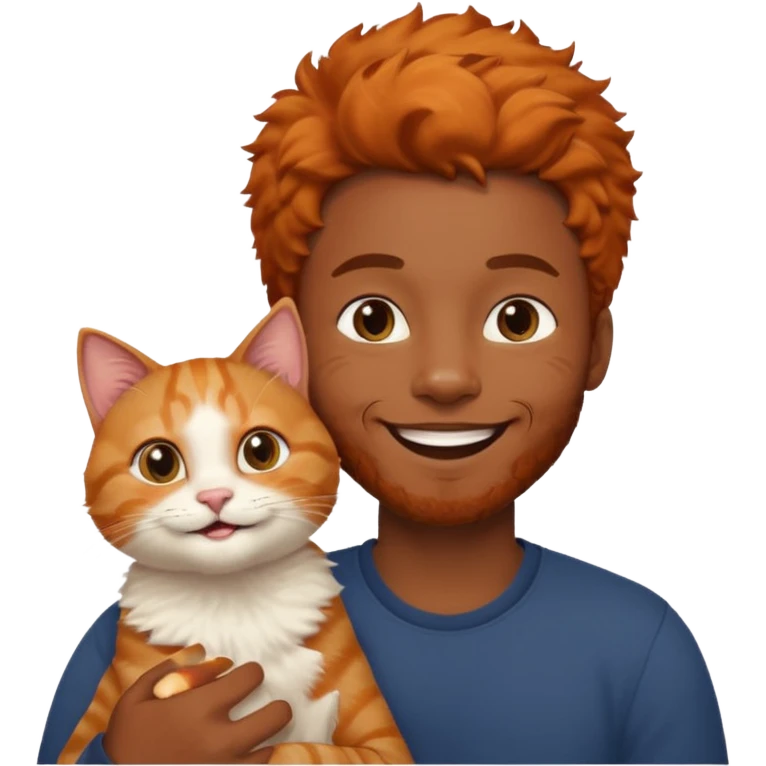 black guy with orange cat emoji