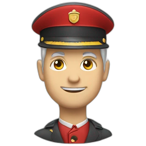 railways stationmaster in red emoji