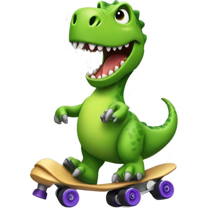 Make a dinosaur with skates emoji