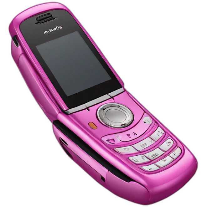 Pink Motorola Razr V3 flip-phone emoji
