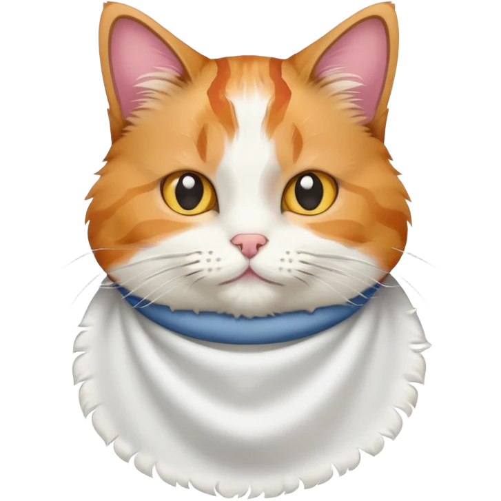 Cat wearing a bib emoji