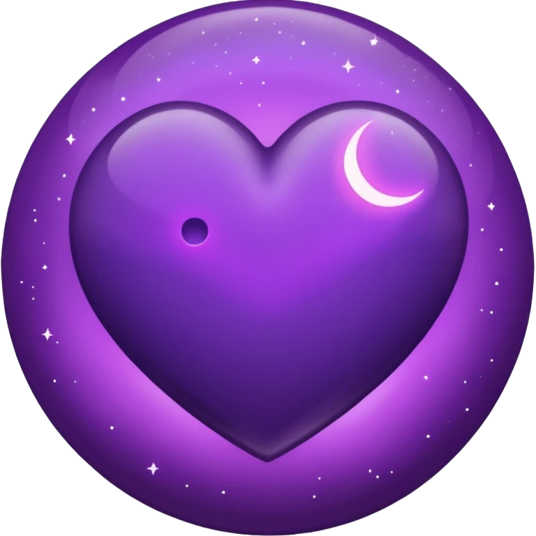 dark purple heart with a purple Moon emoji