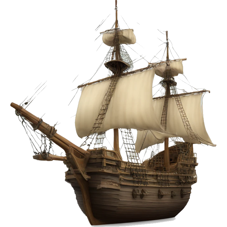 photorealistic XVII century ship emoji