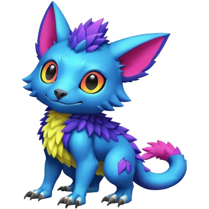  colorful modern Fakémon-Digimon-Trico-Vernid-creature (full body) emoji