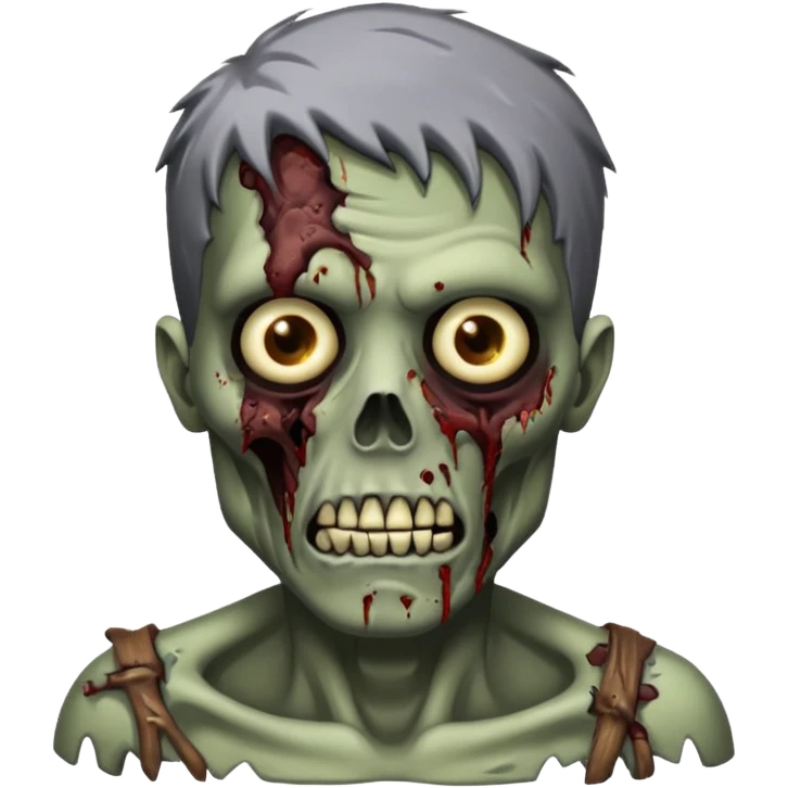 Zombie guy with black background emoji