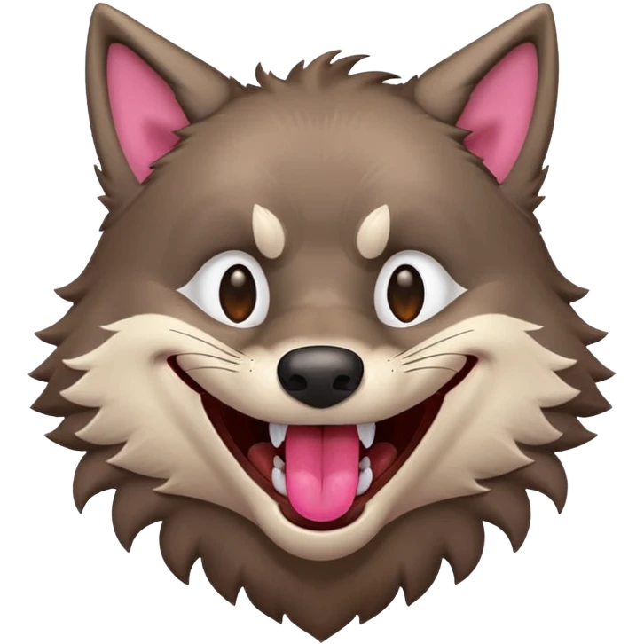 a wolf laughing really hard emoji