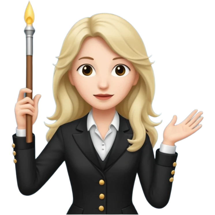 long haired Female music conductor emoji